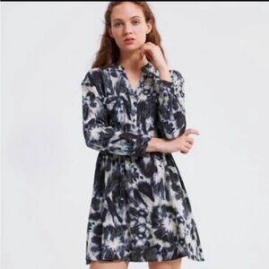 Zara V-Neck Long Sleeve Mini Dress NEW